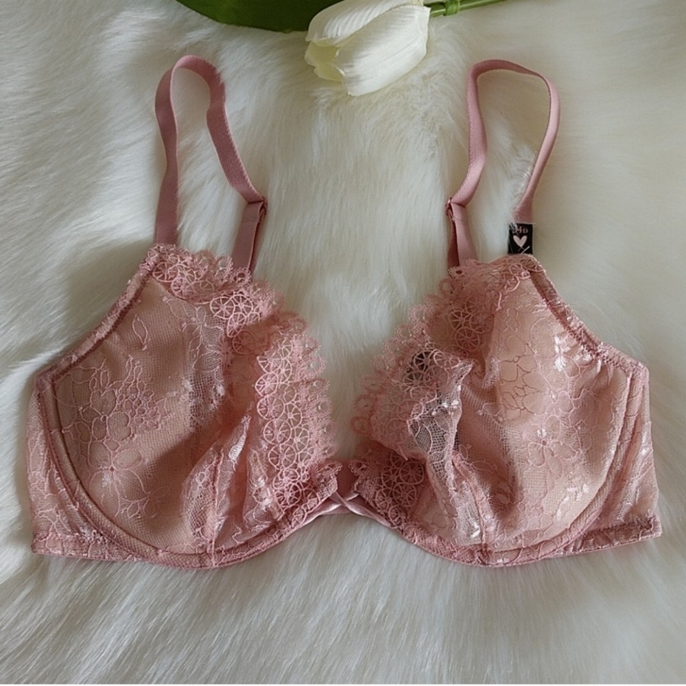 VS VERY SEXY PLUNGE UNLINED LACE BRA 34D - Picture 2 of 8